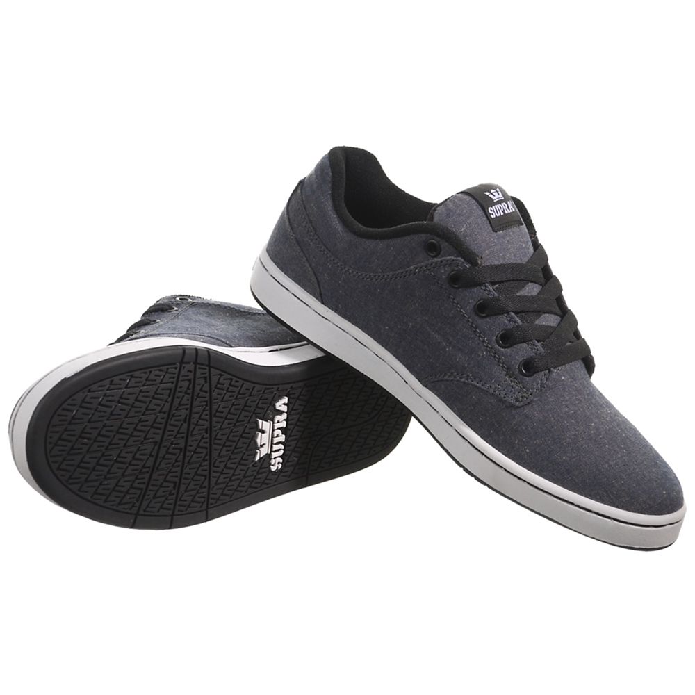 Chaussures de Skate Supra Dixon Bleu Marine Blue Chambray Homme | WDN-13175333